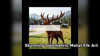 Özel Yaşam Boyutu Geometrik Metal Elk Bahçe Heykeli