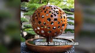 Corten Çelik Küre Çeşme Heykeli, Üst Şelale Tasarımı, Zen Bahçesi Su Özelliği