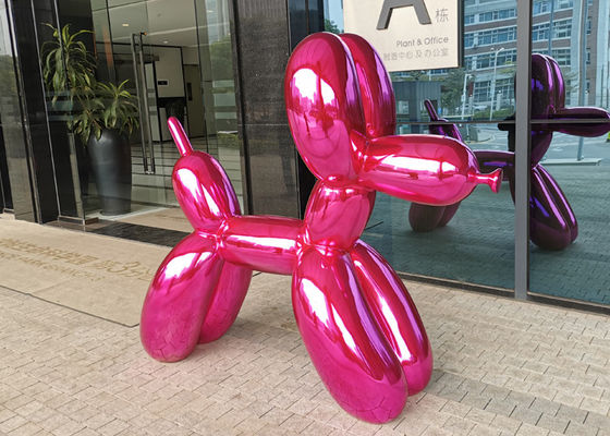 İyi bir fiyat. Modern Sanat Sıcak Pembe Balon Köpek Reçine Açık Fiberglas Heykel çevrimiçi