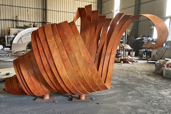 İyi bir fiyat. Açık Büyük Corten Çelik Heykel Metal Bahçe Süsleri 2.7m Uzun çevrimiçi