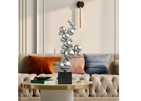 İyi bir fiyat. Bahçe veya ev dekorasyonu için cilalı paslanmaz çelik top heykel çevrimiçi