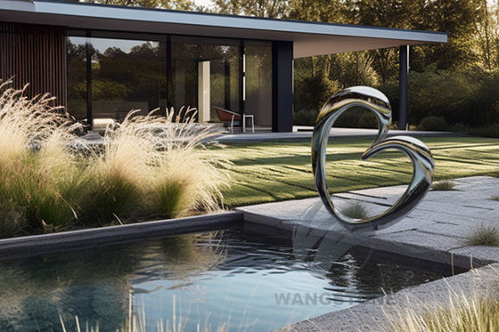 İyi bir fiyat. Bahçe Bahçesi Modern Sanat Ayna Poliş Aşk Kalbi Heykel çevrimiçi