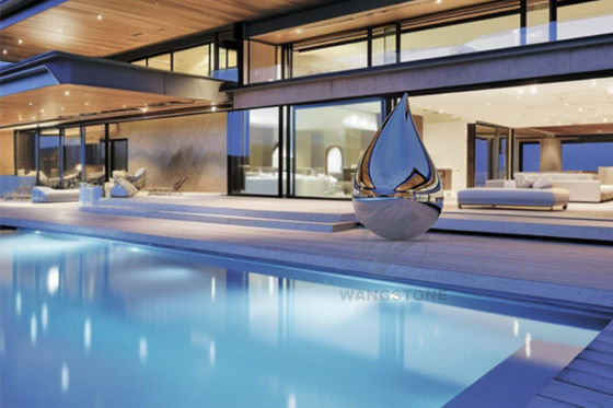 İyi bir fiyat. Paslanmaz çelik cilalı dış mekan metal sanatı su damlası heykel çevrimiçi