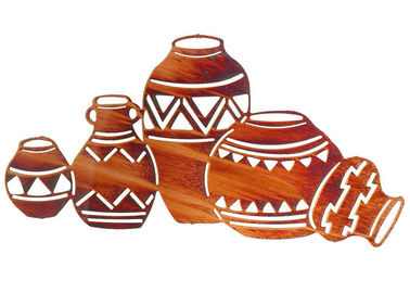 İyi bir fiyat. Çağdaş İç Metal Duvar Heykel Yerlileri Çömlekçilik şekli Paslı Kaplama çevrimiçi