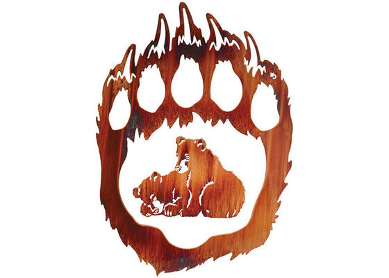 İyi bir fiyat. İki Oynak Ayı Yavrularını Benzersiz Metal Duvar Sanatı, Metal Duvar Dekoru Heykel çevrimiçi