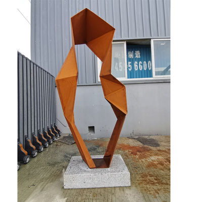 İyi bir fiyat. Özet Geometrik 120cm Yükseklik Corten Çelik Hava Durumu Heykel Rusty Finish çevrimiçi