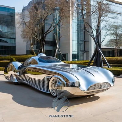 İyi bir fiyat. Şehir manzarası için paslanmaz çelik araba heykel çevrimiçi