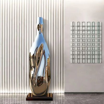 İyi bir fiyat. Large Size Mirror Polished Stainless Steel Bottle Sculpture For Decoration çevrimiçi