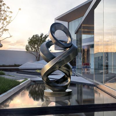 İyi bir fiyat. SERENITY Mirror | Contemporary Abstract Stainless Steel Sculpture for Outdoor Garden çevrimiçi