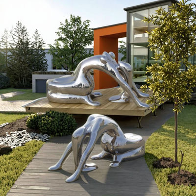 İyi bir fiyat. Ayna Paslanmaz Çelik Bayan Sanat Heykeli Soyut Figüratif Dış Mekan İç Mekan Dekorasyonu çevrimiçi