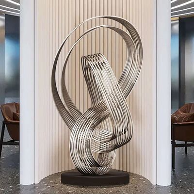 İyi bir fiyat. Abstract Metal Floor Sculpture Modern Indoor Stainless Steel Art Piece çevrimiçi