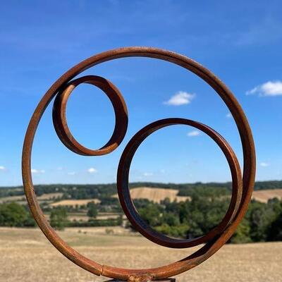 İyi bir fiyat. Large Circle Ring Modern Corten Outdoor Garden Abstract Art Sculpture çevrimiçi