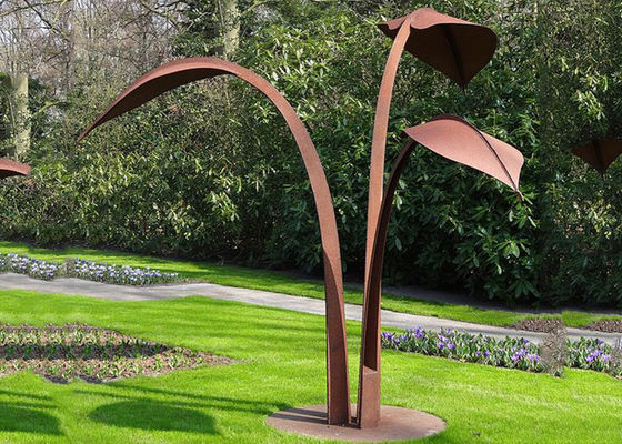 İyi bir fiyat. Modern Stil Corten Çelik Heykel Soyut Açık Bahçe Yaprak Heykel çevrimiçi