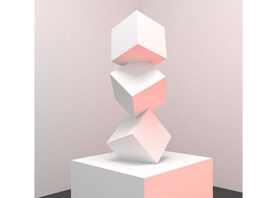 İyi bir fiyat. Beyaz Boyalı Finish ile Geometri Tasarımı 304 Paslanmaz Çelik Heykel çevrimiçi