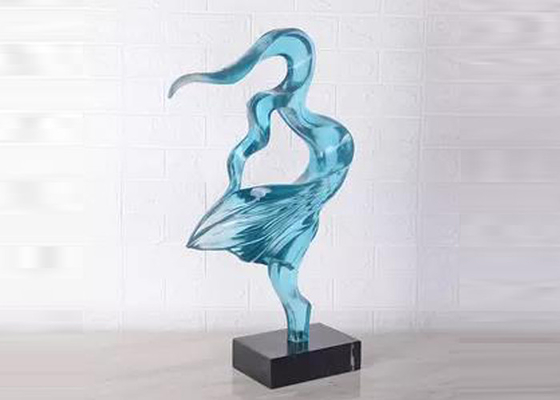 Şeffaf Reçine Dansçı Kız Heykel Benzersiz Bahçe Ev Sanat Dekorasyonu