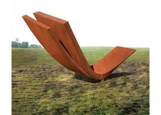 Bahçe Dekorasyonu Corten Çelik Viraj Heykeli Normal Boyut 300cm Uzunluk