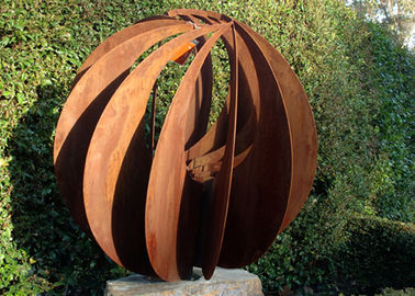 İyi bir fiyat. Corten Çelik Hollow Açık Metal Küre Heykel Çeşitli Boyutta Mevcut çevrimiçi