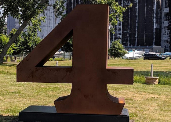 Toplu Bahçe Parkı Paslı Metal Sanatı Korten Çelik 4 numaralı heykel