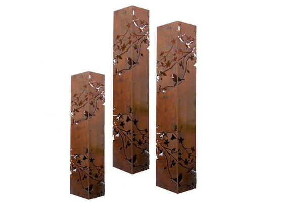 Özel Boyutlu Paslı Metal Sanat Bahçe Corten Çelik Fener