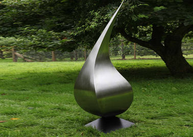 İyi bir fiyat. Çağdaş Metal Modern Paslanmaz Çelik Heykel Bahçe Sanatı Waterdrop Şekli çevrimiçi
