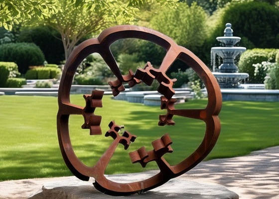 İyi bir fiyat. Çevre bahçesi çelik heykel Corten'de paslı metal sanat çiçeği dayanıklı dış mekan dekorasyonu çevrimiçi