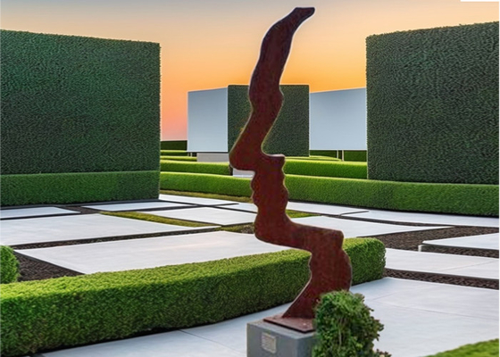 Özel Paslı Dış Metal Bahçe Sanatı Corten Çelik Yüz Heykel