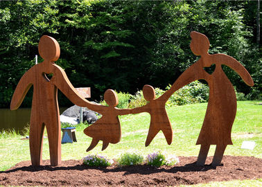 İyi bir fiyat. Bahçe Sanat Dekor Corten Çelik Heykel Aile Ebeveynler ve Çocuklar Oynarken çevrimiçi