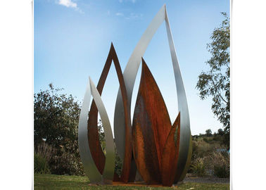 İyi bir fiyat. Paslı Finish ile Metal Bahçe Süs Botanik Corten Çelik Yaprak Heykel çevrimiçi