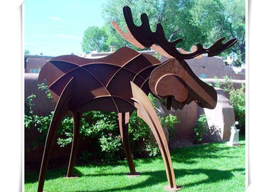 İyi bir fiyat. Hayvanlar Corten çelik geyik heykeli, soyut tarzı paslı çelik Bahçe sanat çevrimiçi