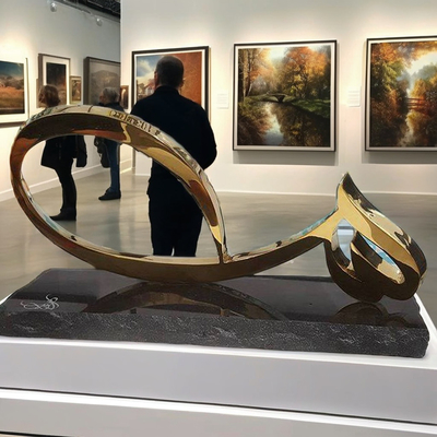 Modern Paslanmaz Çelik Arapça Kaligrafi Heykel İç mekan Sanat Dekorasyon Metal El sanatı