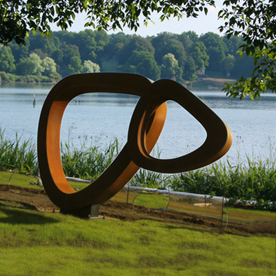 Özel Zaman Dışı Güzellik Paslı Renkli Dış Bahçe Metal Sanat Corten Çelik Heykel