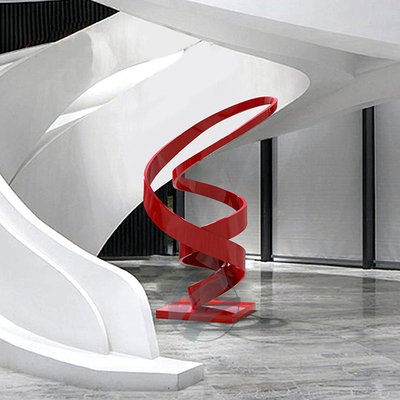 Kırmızı Cila Soyut Paslanmaz Çelik Heykel - Ofis, Otel ve Lüks Dekorasyon için Modern Sanat Heykeli