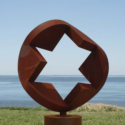 İyi bir fiyat. Custom Outdoor Weathering Steel Geometric Star Sculpture by Professional Sculpture Manufacturer çevrimiçi