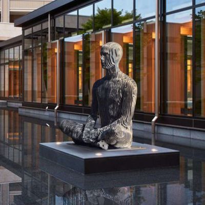 Özel Hayat Boyutu Modern Sanat Soyut Paslanmaz Çelik Kayboluş Figür Heykel
