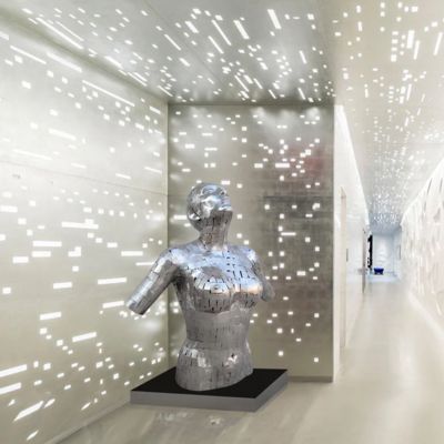 İyi bir fiyat. Custom Life Size Abstract Stainless Steel Female Bust Sculpture With Size 120cm Height çevrimiçi