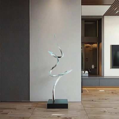 İyi bir fiyat. Mirror Polished Modern Abstract Metal Art Sculpture Elegant Luxury Decor for Interior Spaces çevrimiçi