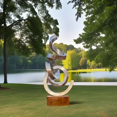 İyi bir fiyat. Mirror Polished Stainless Steel Abstract Ribbon Sculpture Large Modern Art Installation çevrimiçi