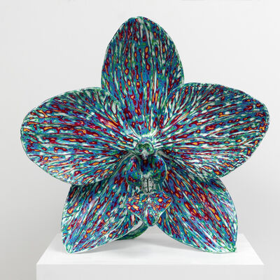 3D Dış Mekan Paslanmaz Çelik Halk Sanatı Boyalı Çiçek Heykeli