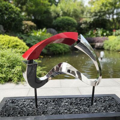 İyi bir fiyat. Modern Bahçe ve Peyzaj için Özel Soyut Metal Sanat Paslanmaz Çelik Heykel çevrimiçi