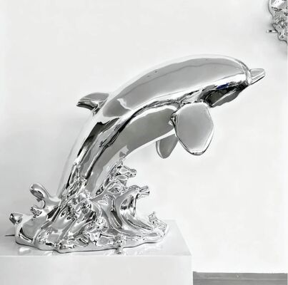 İyi bir fiyat. Modern Sanat Delfin Dekoratif Metal Paslanmaz Çelik Heykel Büyük Heykel çevrimiçi