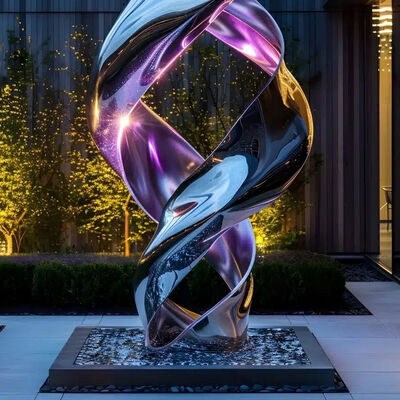 Garden Decoration Stainless Steel Polished Sculpture with Light