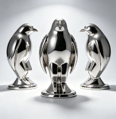 Orijinal Tasarım Penguen Kuş Hayvan Metal Paslanmaz Çelik Heykel Özel Boyut ve Renk Seçenekleri Kamu Alanları için Sabit cilalı bitki ile