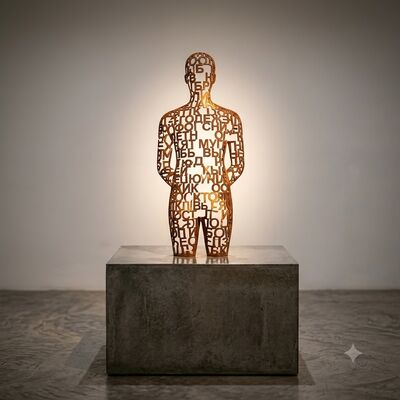İyi bir fiyat. Özel Özet Corten Çelik Mektup İnsan Resimi Heykel Metal Alfabe Adam Heykel Modern Sanat Dışarı İç Bahçe Lobisi Dekorasyonu çevrimiçi