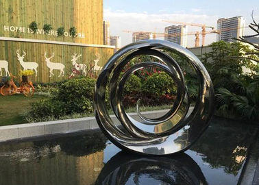 İyi bir fiyat. Bahçe Havuz Dekorasyonu İçin Dayanıklı Spiral Daire Paslanmaz Çelik Heykel çevrimiçi