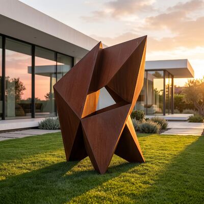 Monolit — Geometrik Soyut Corten Çelik Heykel
