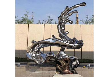 İyi bir fiyat. Benzersiz Modern Yapıt Cilalı Paslanmaz Çelik Heykel, Metal Dalga Heykel çevrimiçi