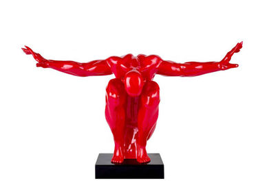 İyi bir fiyat. Özel Boyut Renk Kırmızı Boyalı Metal Heykel Fiberglas Dalgıç Heykel çevrimiçi