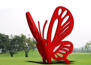 İyi bir fiyat. Çağdaş Sanat Paslanmaz Çelik Bahçe Heykelleri Büyük Kırmızı Kelebek çevrimiçi