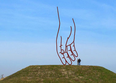 İyi bir fiyat. Modern Açık Metal Sanat Corten Çelik Heykel Büyük Dekoratif El Heykel çevrimiçi