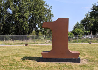 Çağdaş Dekorasyon Açık Metal Sanat Heykel Corten Çelik Numarası Heykel